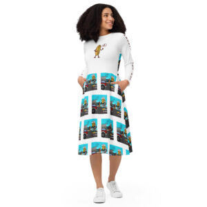 long sleeve midi dress - Cheesey Eagles Fan