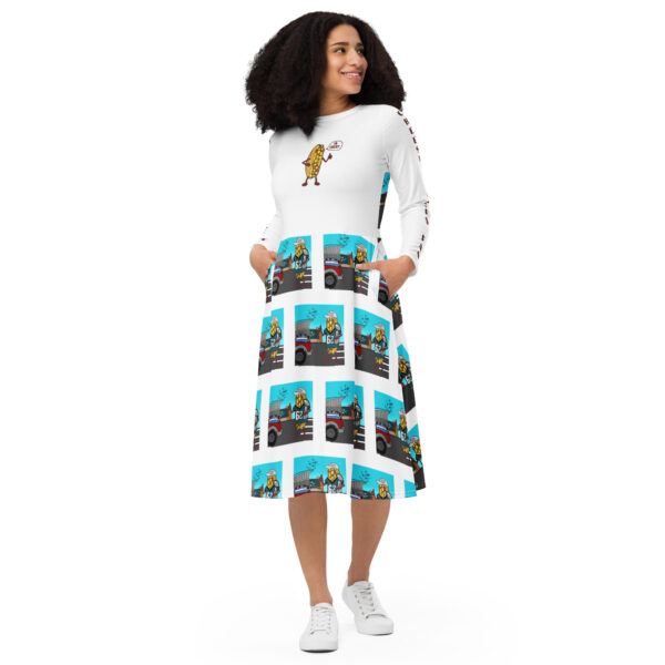 long sleeve midi dress - Cheesey Eagles Fan