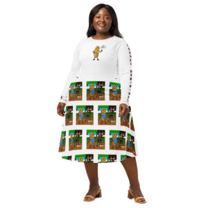 long sleeve midi dress - Cheesey Bar-B-Que