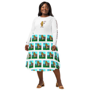 long sleeve midi dress - Cheesey History