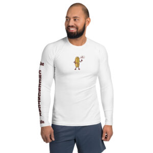 Men's Rash Guard - Amigo Dan - Cheesey Bar-B-Que -  TCL on arm