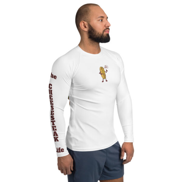 Men's Rash Guard - Amigo Dan - Cheesey Bar-B-Que -  TCL on arm - Image 3