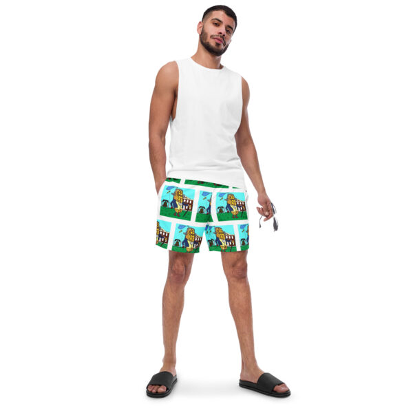 Men\'s Recycled Swim Trunks - Cheesey History everywhere - Image 2