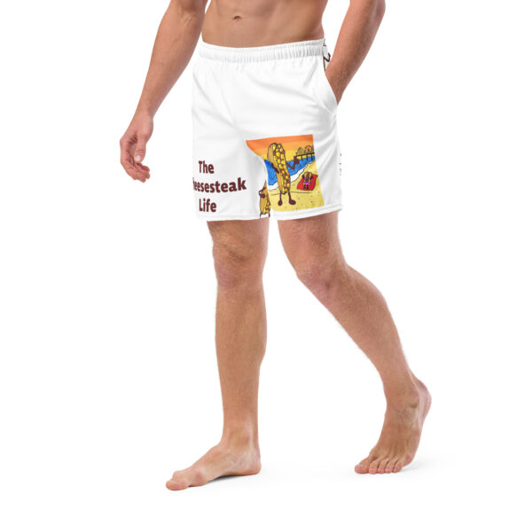 Men\'s Swim Trunks - Cheesesteak Life - Cheesey Beach on Front - Lil Cheesey\'s on back - Image 2