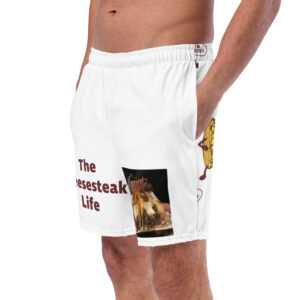 Men\'s Swim Trunks - Amigo Dan - Cheesey Fishnets on Front - Lil Cheesey\'s on back