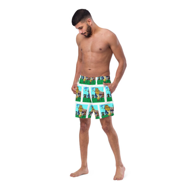 Men\'s Recycled Swim Trunks - Cheesey History everywhere - Image 4