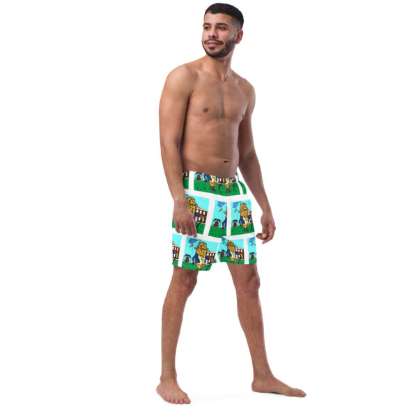 Men\'s Recycled Swim Trunks - Cheesey History everywhere - Image 3