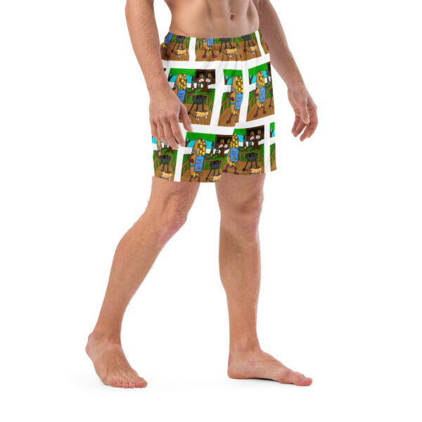 Men\'s Recycled Swim Trunks - Cheesey Bar-B-Que everywhere - Image 3