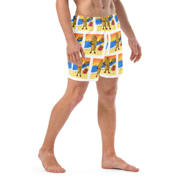Men\'s Recycled Swim Trunks - Cheesey Beach everywhere - Image 3