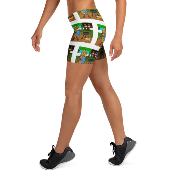 Yoga Shorts - Cheesey Bar-B-Que everywhere - Image 3