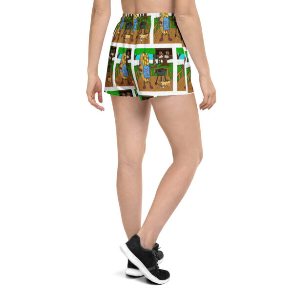 Women’s Recycled Athletic Shorts - Cheesey Bar-B-Que - All Over - Image 4