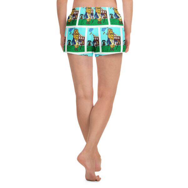 Women’s Recycled Athletic Shorts - Cheesey history - All Over - Image 4