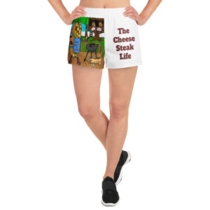 Women’s Recycled Athletic Shorts - Big Amigo Dan - Cheesey Bar-B-que
