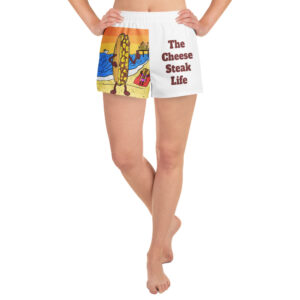 Women’s Recycled Athletic Shorts - Big Amigo Dan - Cheesey Beach