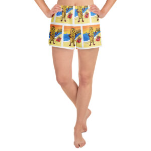 Women’s Recycled Athletic Shorts - Cheesey Beach - All Over
