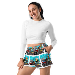 Women’s Recycled Athletic Shorts - Cheesey Eagles Fan - All Over