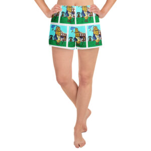 Women’s Recycled Athletic Shorts - Cheesey history - All Over
