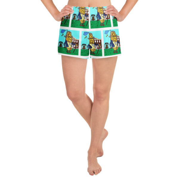 Women’s Recycled Athletic Shorts - Cheesey history - All Over