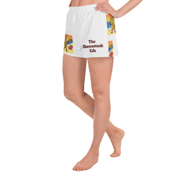 Women’s Recycled Athletic Shorts - Lil\' Amigo Dan - Cheesey Beach - Image 3
