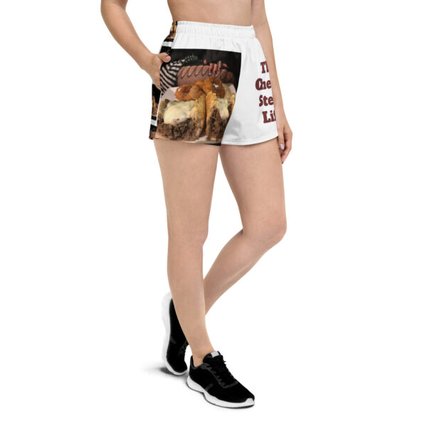 Women’s Recycled Athletic Shorts - Big Amigo Dan - Cheesey Fishnets - Image 3