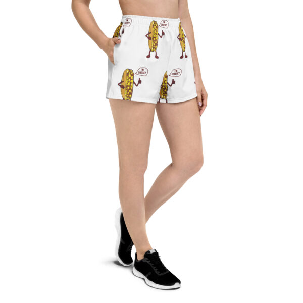 Women’s Recycled Athletic Shorts - Mr. Cheesey - All Over - Image 3