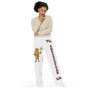 Track pants - Amigo Dan - big Mr. Cheesey on front - lil everywhere