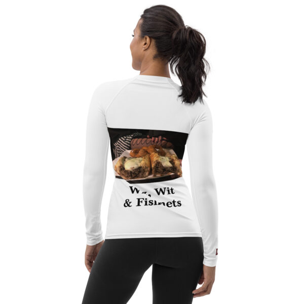 Women's Rash Guard - Cheesesteak Life - Mr. Cheesey - Amigo Dan Collection - Image 2