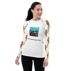 Women\'s Rash Guard - Cheesey Eagles Fan Front - Lil Cheesey All Over