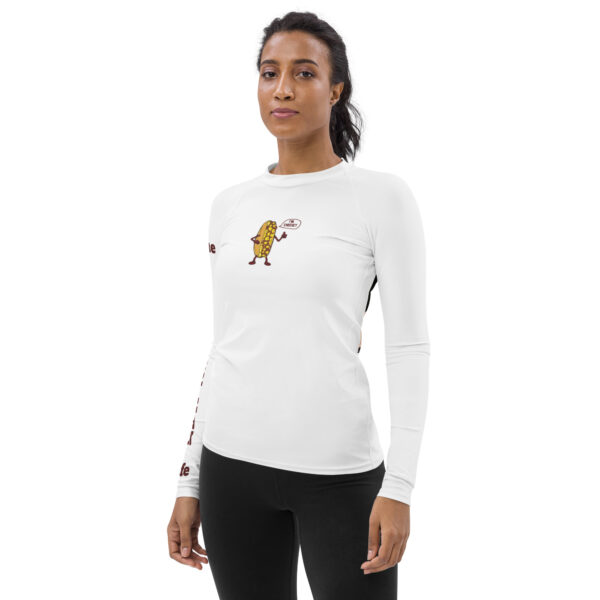 Women's Rash Guard - Cheesesteak Life - Mr. Cheesey - Amigo Dan Collection - Image 4