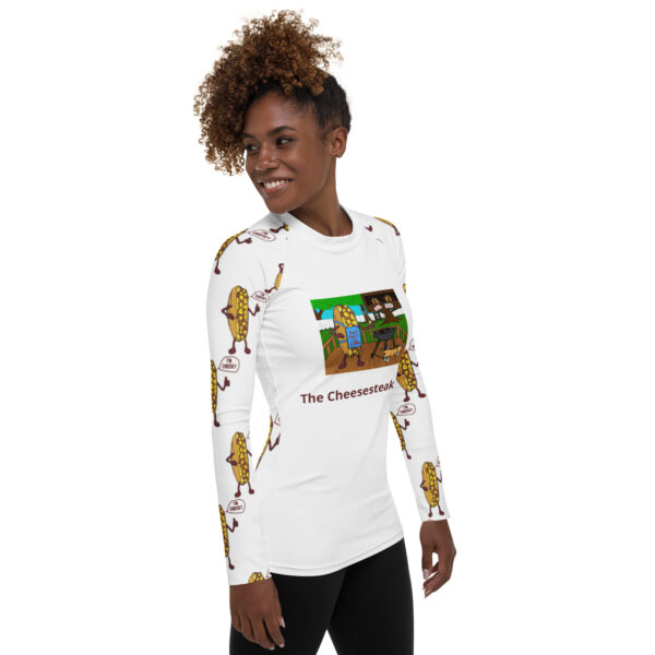 Women's Rash Guard - Cheesey Bar-B-Que Front - Lil Cheesey All Over - Image 4