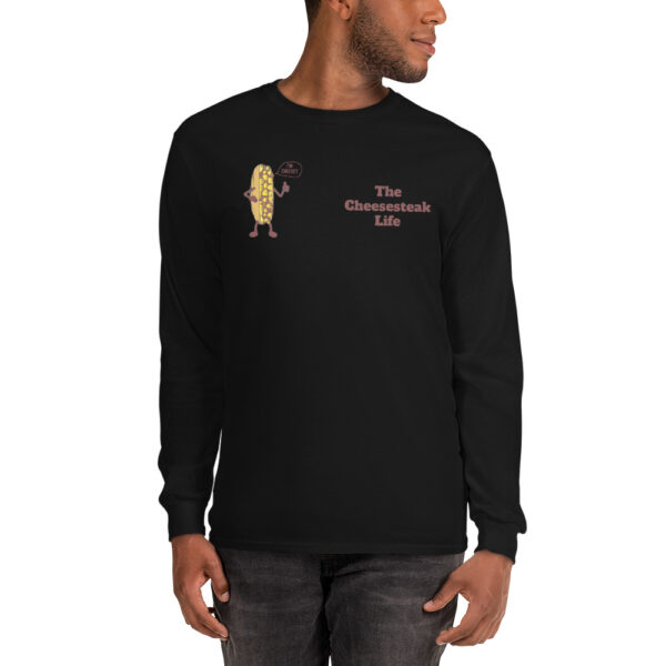 Long Sleeve T-Shirt - Amigo Dan - Cheesey Beach on back - Image 2