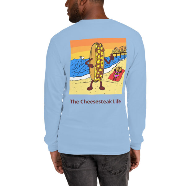 Long Sleeve T-Shirt - Amigo Dan - Cheesey Beach on back - Image 10