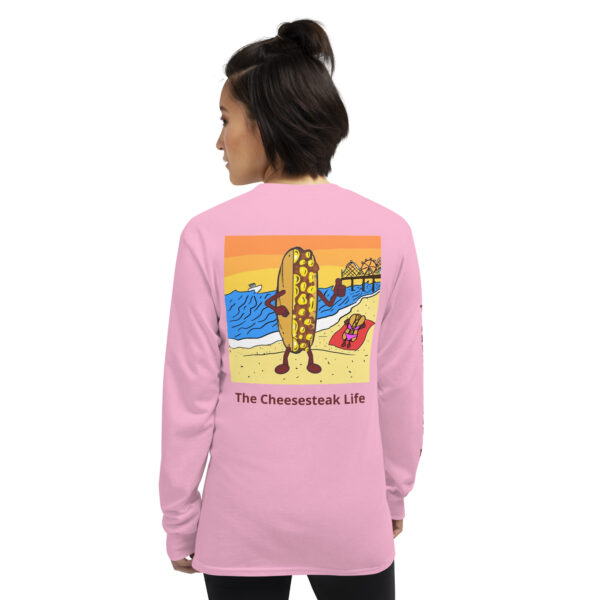 Long Sleeve T-Shirt - Amigo Dan - Cheesey Beach on back - TCL on arm - Image 14