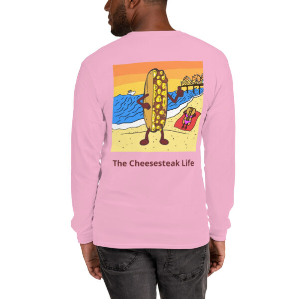 Long Sleeve T-Shirt - Amigo Dan - Cheesey Beach on back - Image 12