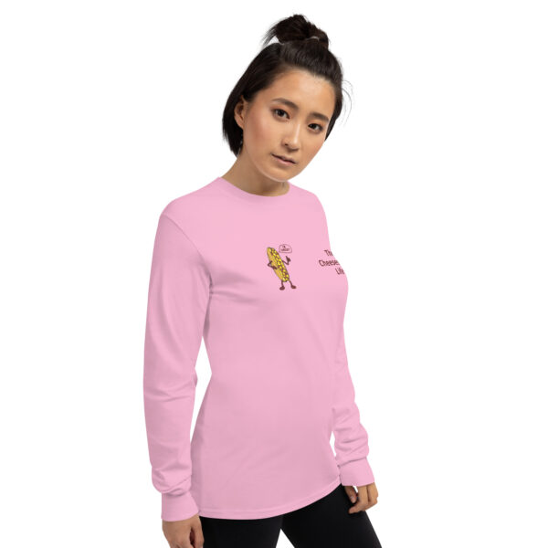 Long Sleeve T-Shirt - Cheesesteak Life - Amigo Dan - Cheesey Fishnet Stockings on back - Image 4