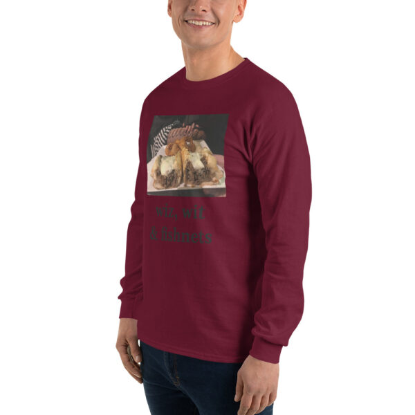 Long Sleeve T-Shirt - Cheesesteak Life - Cheesey Fishnet Stockings - Image 6