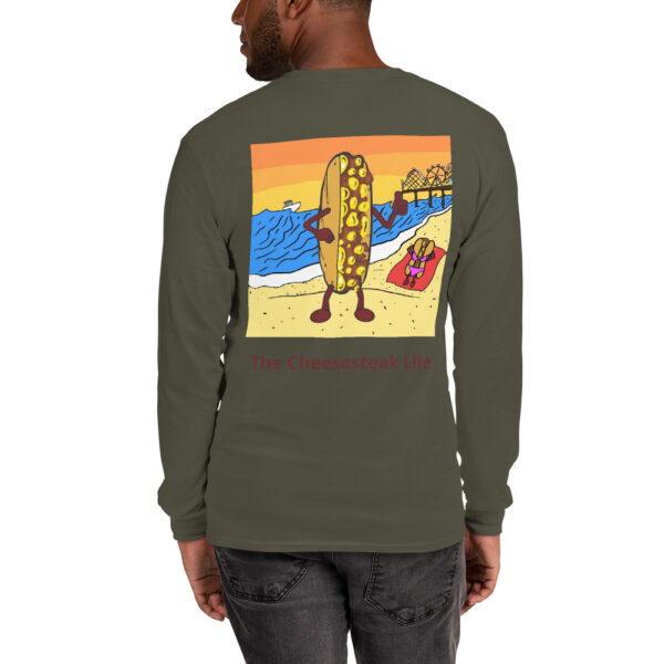 Long Sleeve T-Shirt - Amigo Dan - Cheesey Beach on back - Image 7