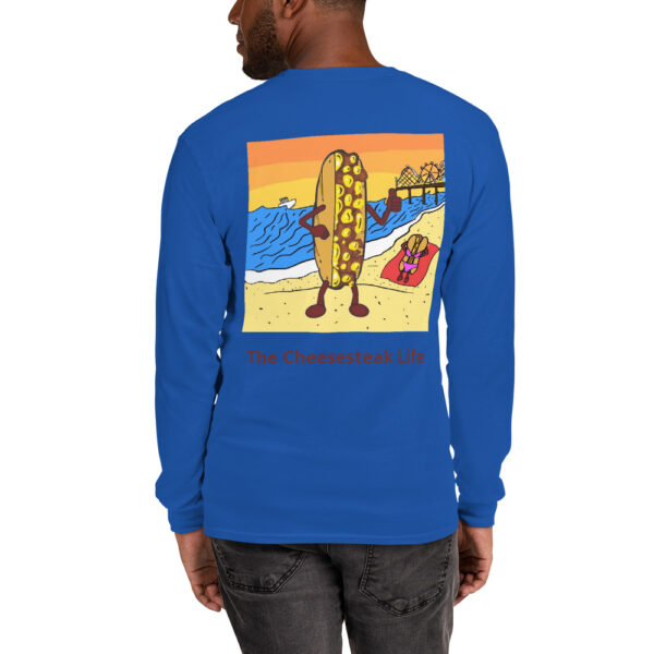 Long Sleeve T-Shirt - Amigo Dan - Cheesey Beach on back - Image 5
