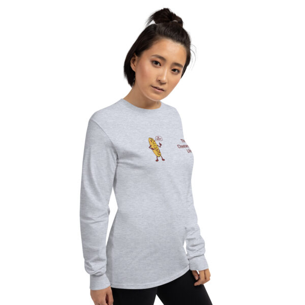Long Sleeve T-Shirt - Cheesesteak Life - Amigo Dan - Cheesey Fishnet Stockings on back - Image 2
