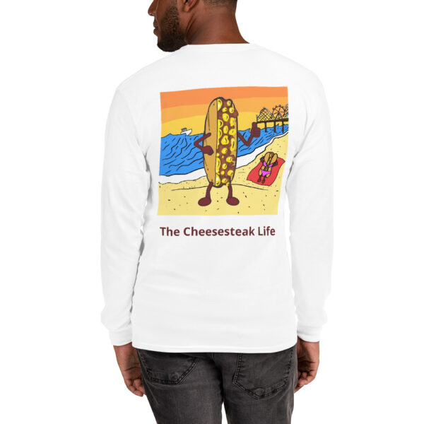 Long Sleeve T-Shirt - Amigo Dan - Cheesey Beach on back - Image 14