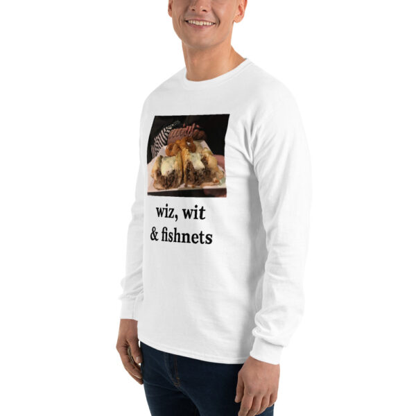 Long Sleeve T-Shirt - Cheesesteak Life - Cheesey Fishnet Stockings - Image 8