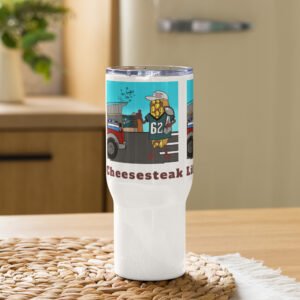 Travel mug with a handle - Cheesey Eagles Fan - TCL bottom