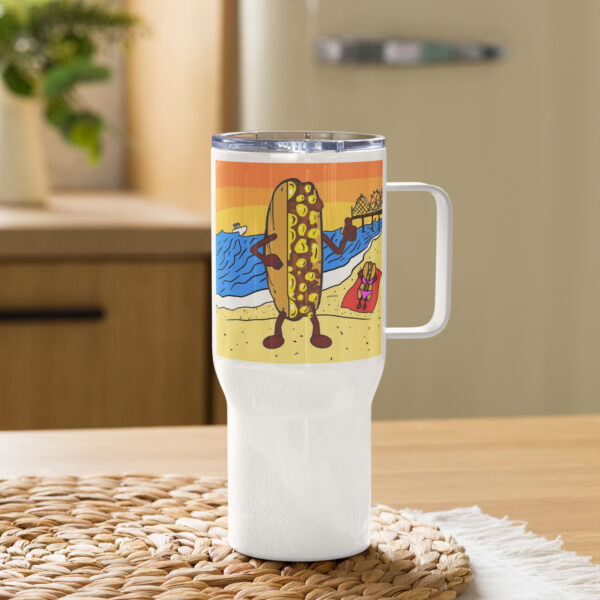Travel mug with a handle - Cheesesteak Life - Cheesey Beach - Image 3