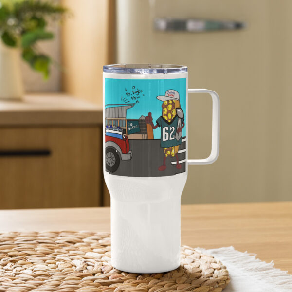 Travel mug with a handle - Cheesesteak Life - Cheesey Eagles Fan - TCL middle - Image 3