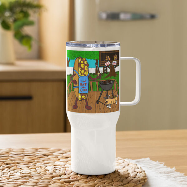 Travel mug with a handle - Cheesesteak Life - Cheesey Bar-B-Que - Image 2
