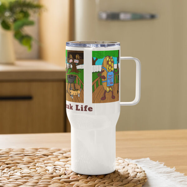 Travel mug with a handle - Cheesesteak Life - Cheesey Bar-B-Que - TCL bottom - Image 3