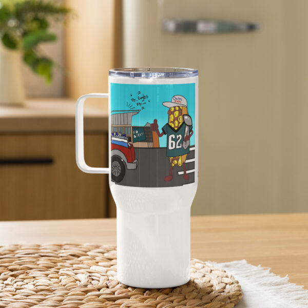 Travel mug with a handle - Cheesesteak Life - Cheesey Eagles Fan - TCL middle - Image 2