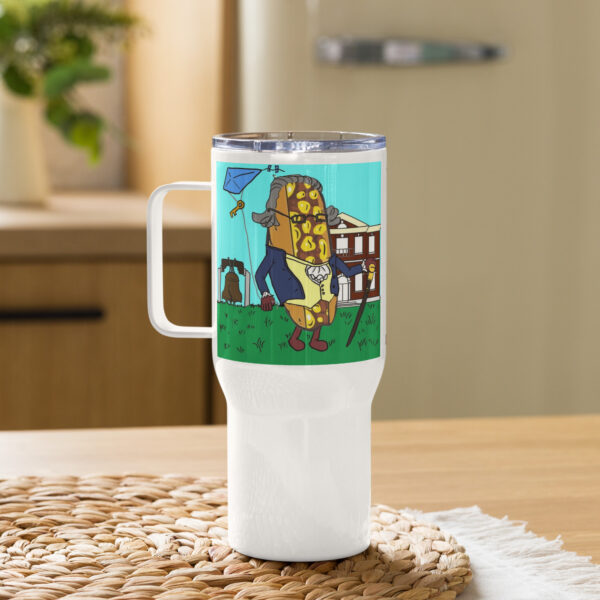 Travel mug with a handle - Cheesesteak Life - Cheesey History - Image 2