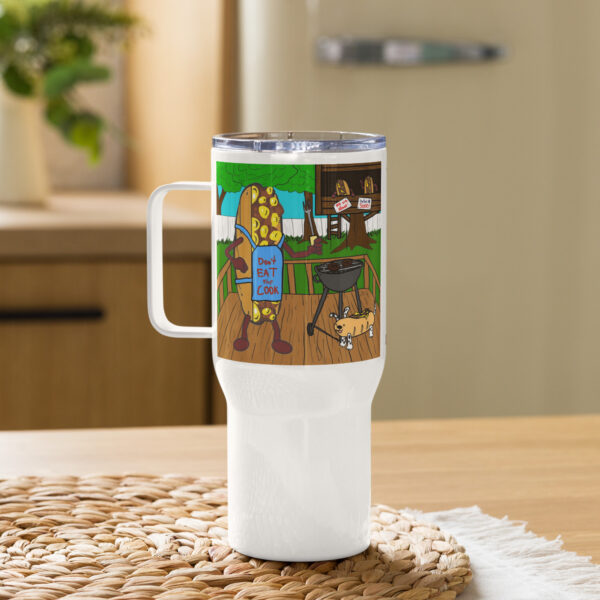 Travel mug with a handle - Cheesesteak Life - Cheesey Bar-B-Que - Image 3