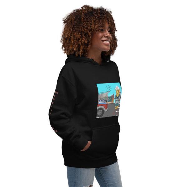 Hoodie - Cheesey Eagles Fan Front - Dallas Sucks Back - text on sleeves - Image 3